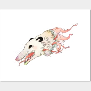 Possum Pop Surrealism Artwork, Opossum Illustration Posters and Art
